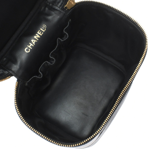 Chanel Vanity Black Gold Hardware Caviar Skin Handbag - Picture 10 of 11